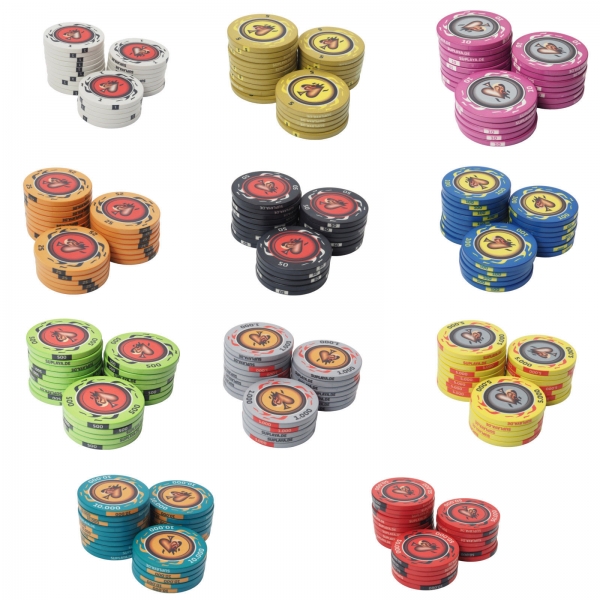 Keramik Pokerchips Fire-Spades mit eigener Zusammenstellung